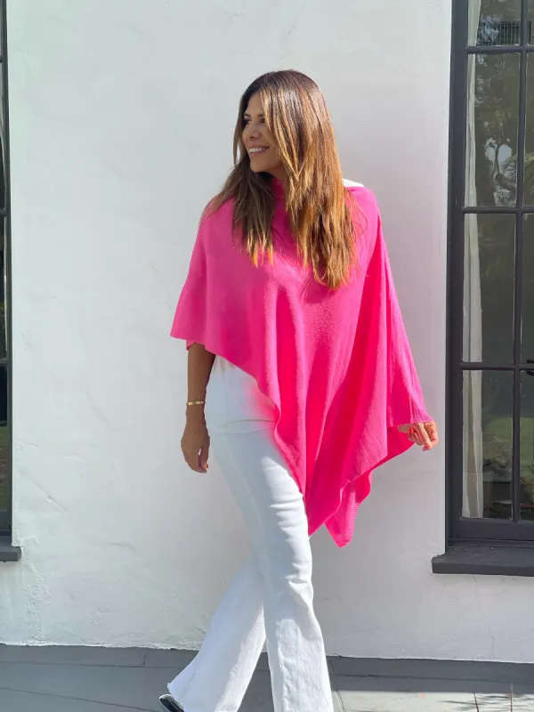 Neon Pink Throw-On Poncho - BEST SELLER sold by Veronica M