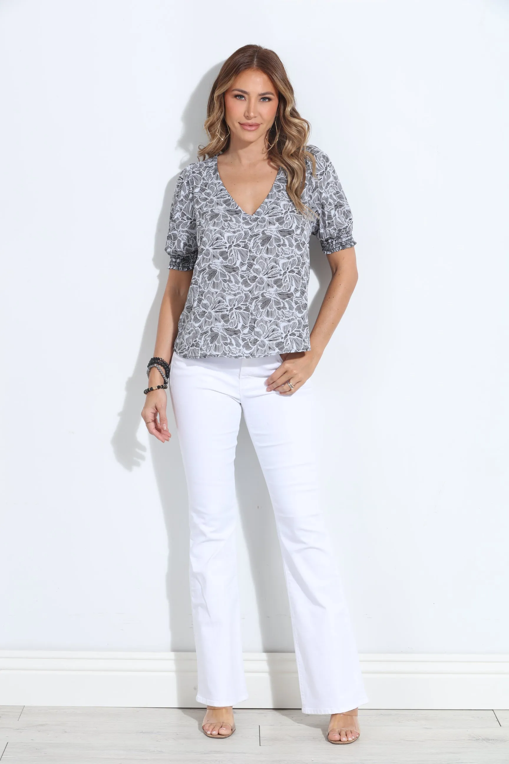 Sarah Woven Puff Sleeve Tee-FINAL SALE sold by Veronica M product image thumbnail 5
