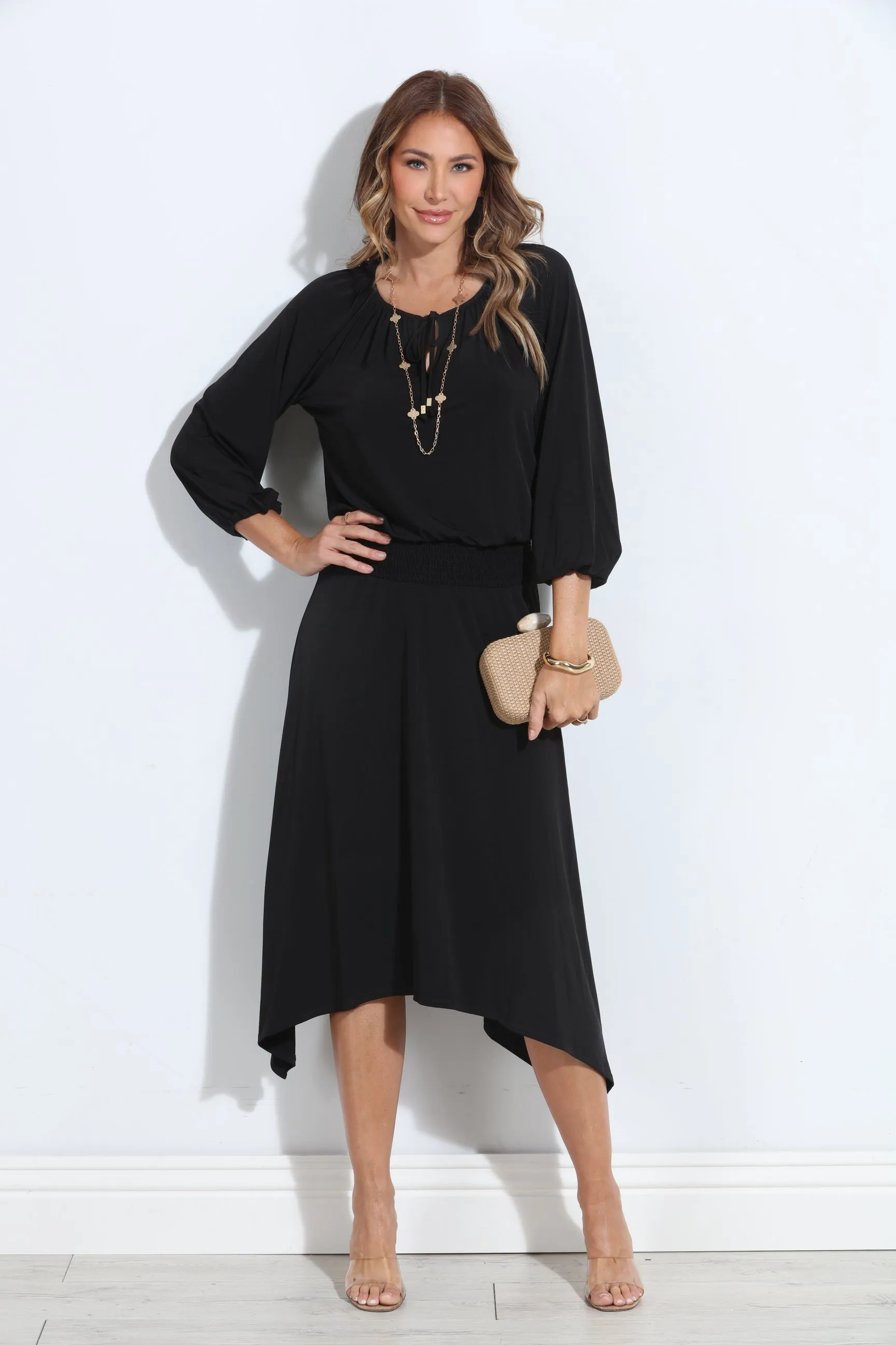 Smocked Stretch Midi Dress-BEST SELLER sold by Veronica M