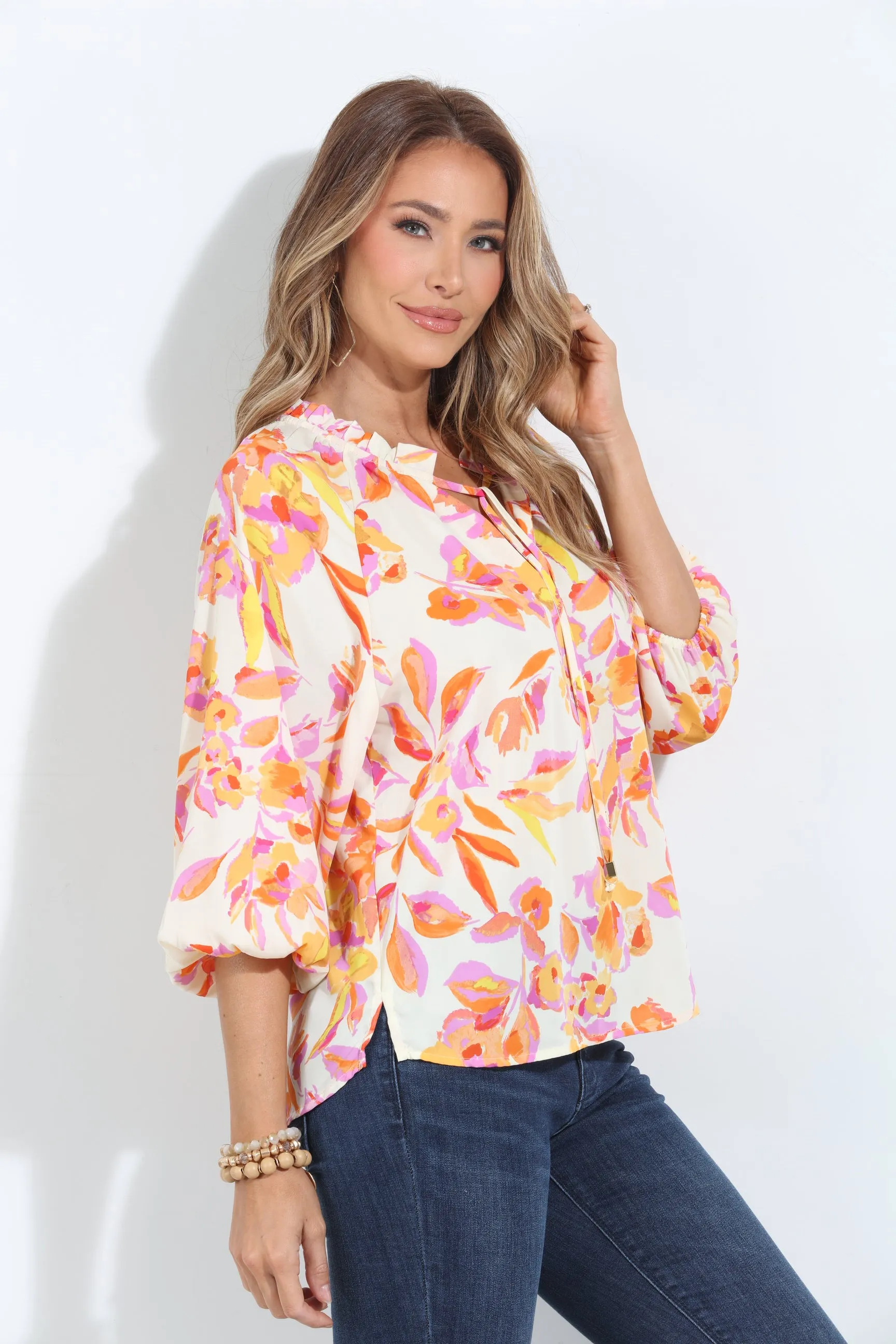 Emilie Split-Neck Blouse-BEST SELLER sold by Veronica M product image thumbnail 3