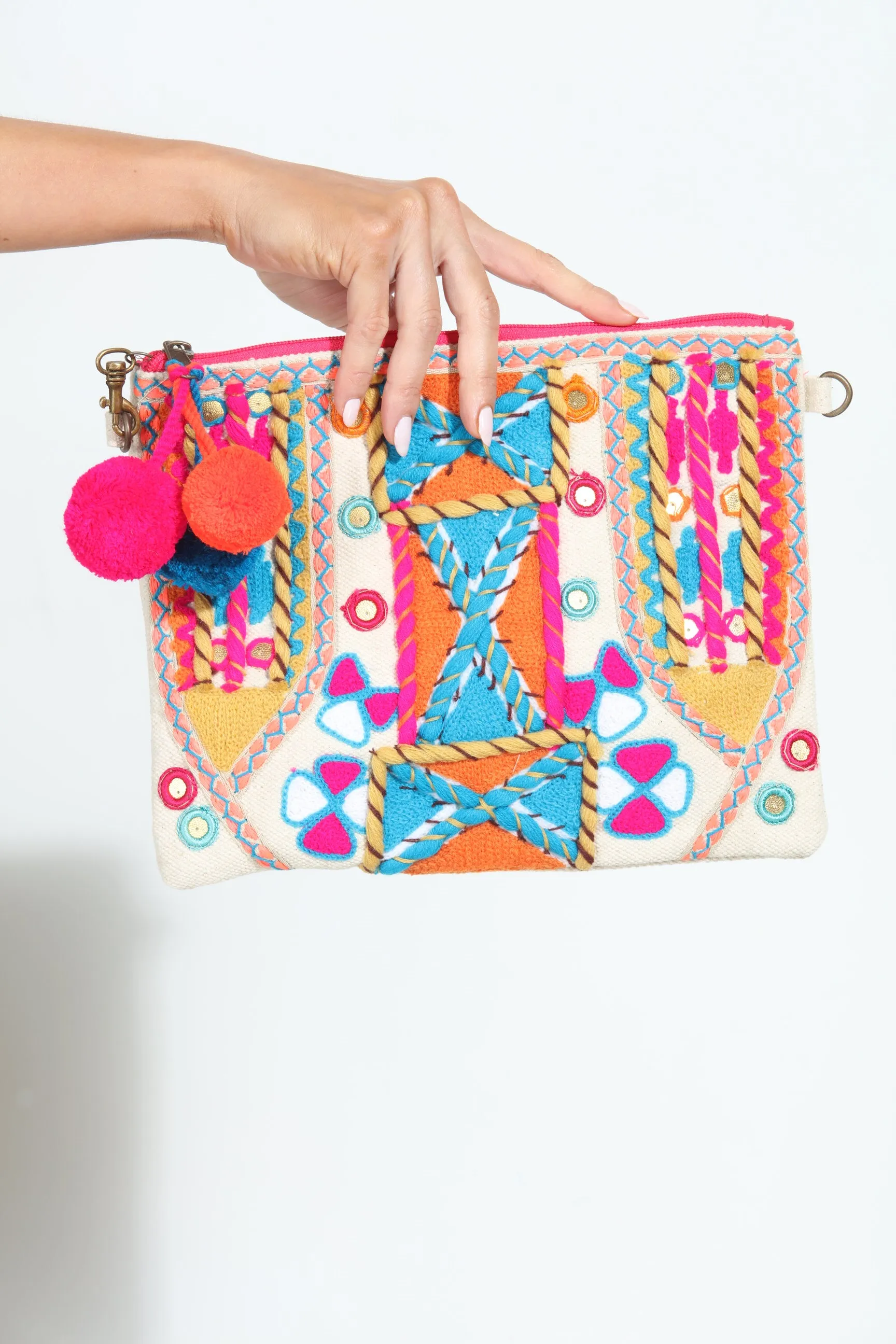 Jolene Boho Multicolor Clutch sold by Veronica M