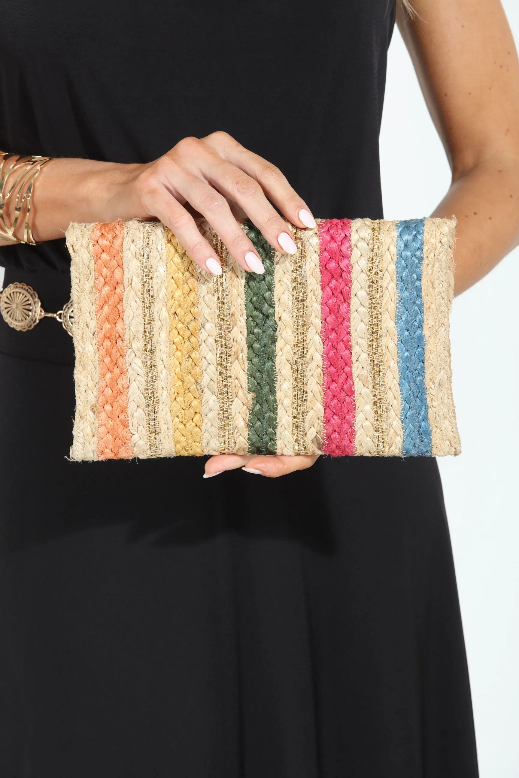 Brie Multicolor Jute Clutch sold by Veronica M product image thumbnail 5