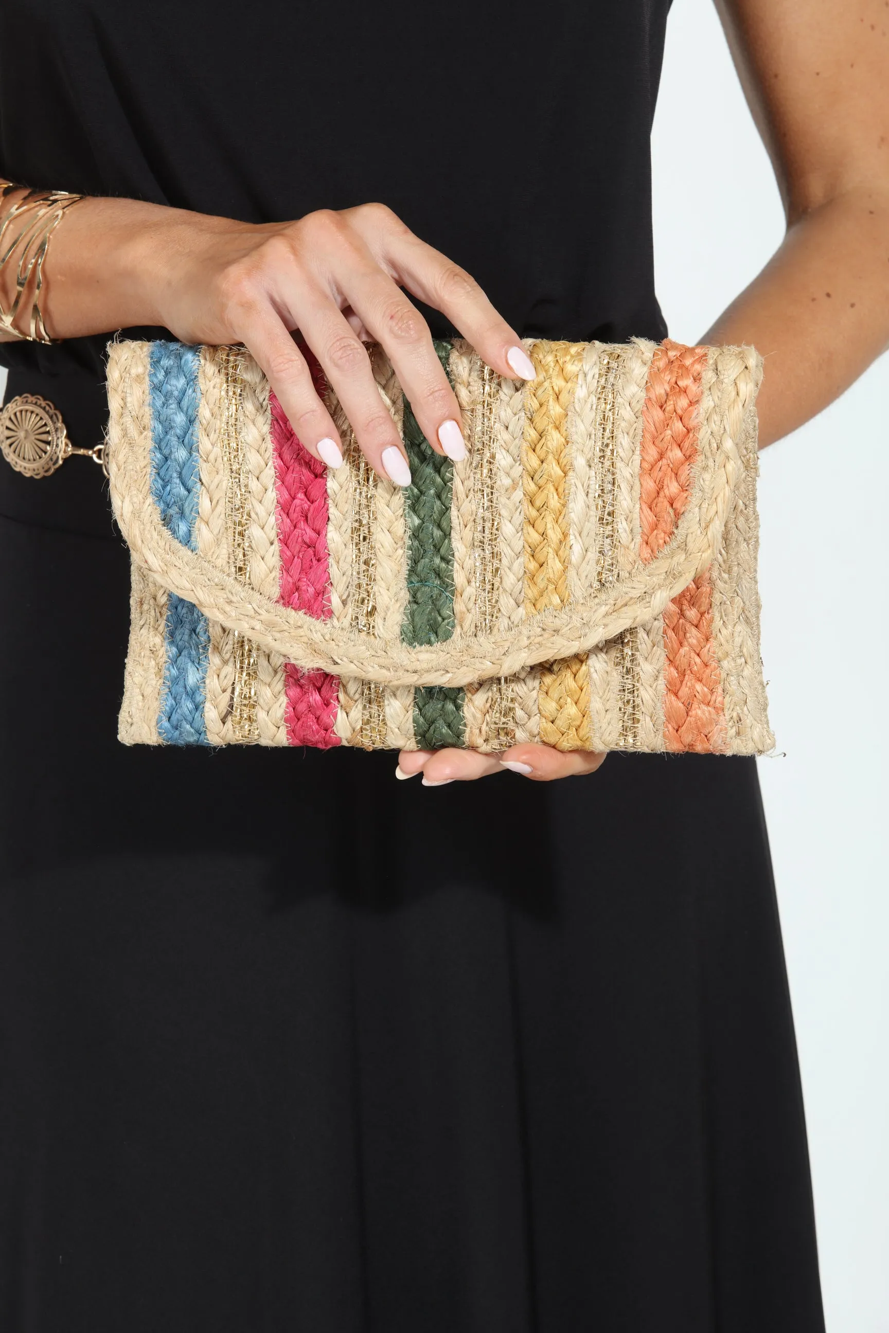 Brie Multicolor Jute Clutch sold by Veronica M product image thumbnail 3