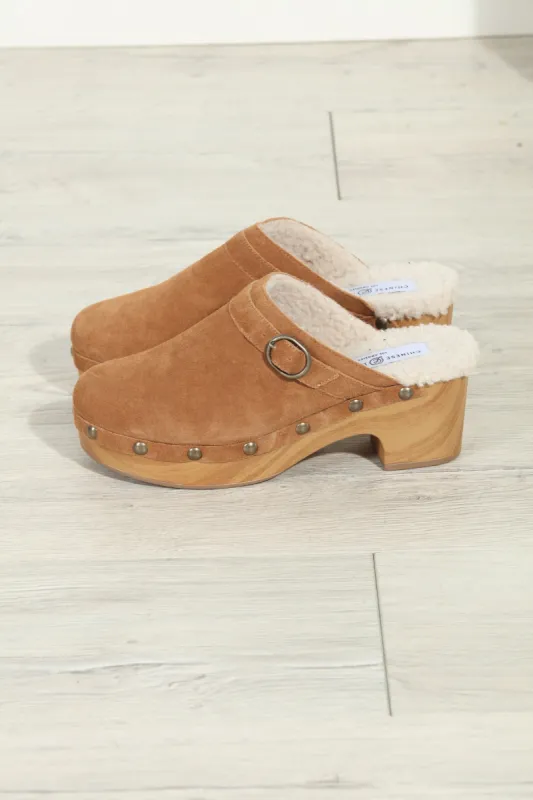 Chinese Laundry- Carlie Suede Clog- Brown-FINAL SALE made by Chinese Laundry