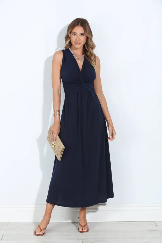 Navy Twist Maxi Dress-BEST SELLER sold by Veronica M