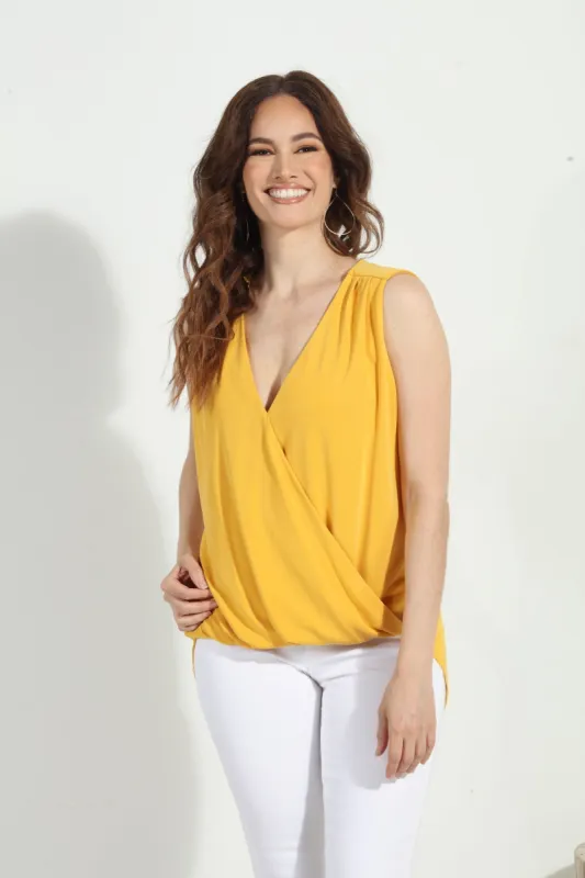 The Everyday Cupro Surplice Tank - Mimosa sold by Veronica M