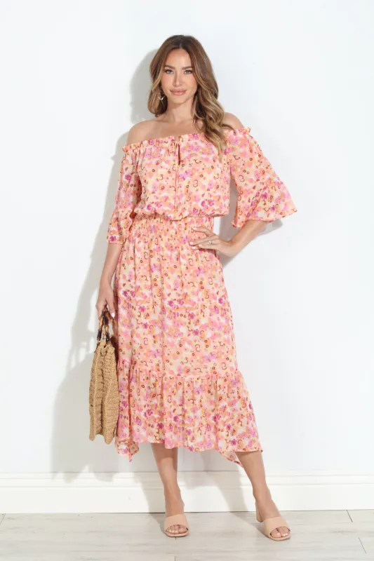Jacinta OTS Ruffle Maxi-BEST SELLER sold by Veronica M