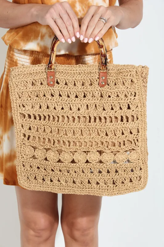 Marine Raffia Crochet Handbag sold by Veronica M