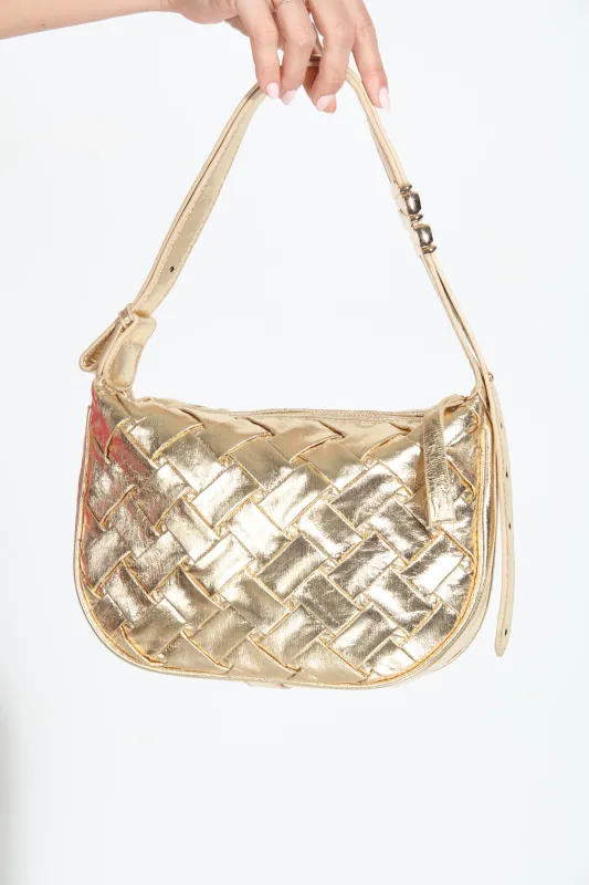 Kamille Gold Metallic Shoulder Bag sold by Veronica M