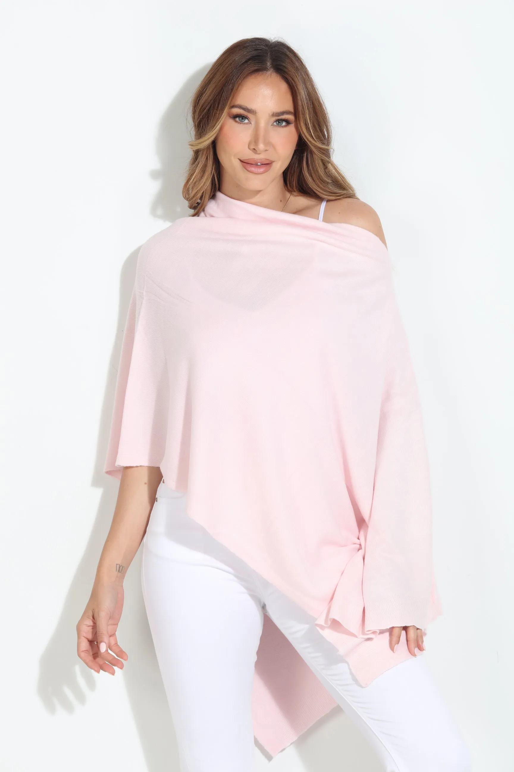 Pale Pink Throw-On Poncho sold by Veronica M