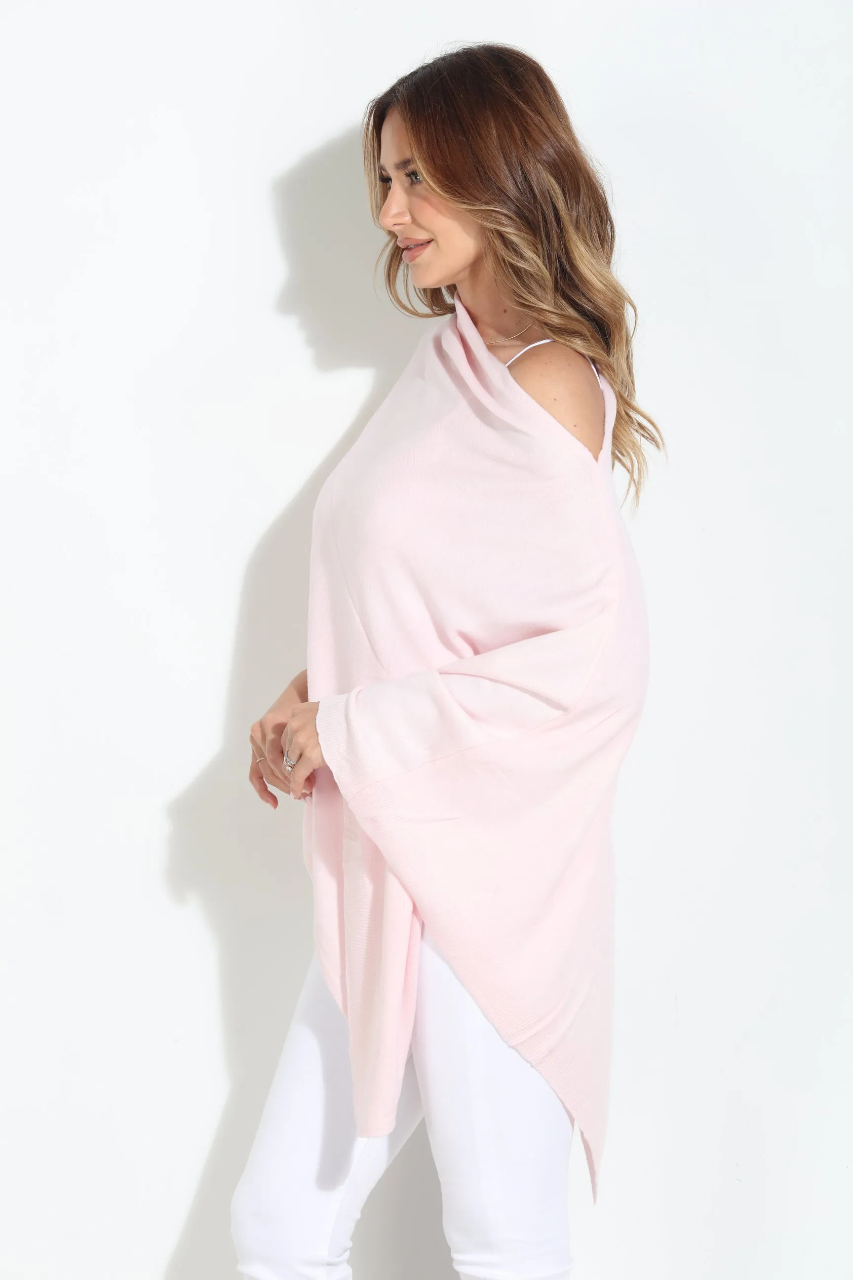 Pale Pink Throw-On Poncho sold by Veronica M product image thumbnail 5