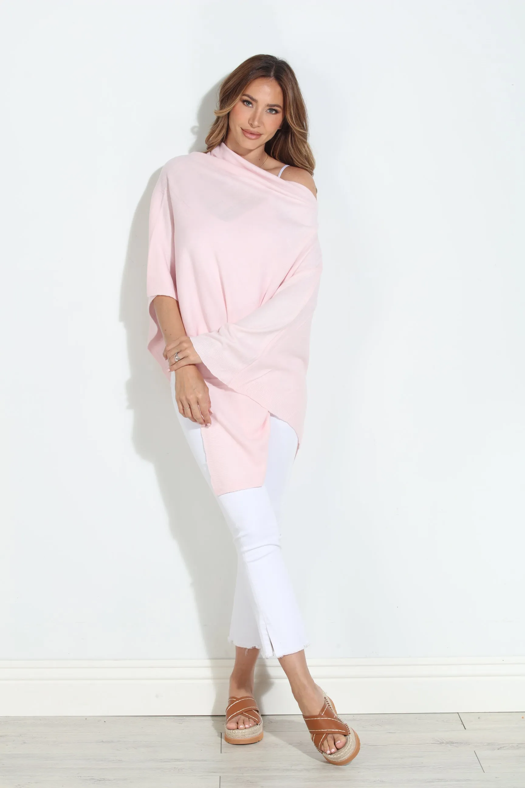 Pale Pink Throw-On Poncho sold by Veronica M product image thumbnail 3