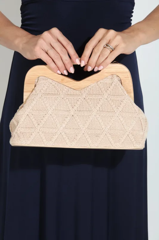 Soleil Crochet Wooden Clutch sold by Veronica M