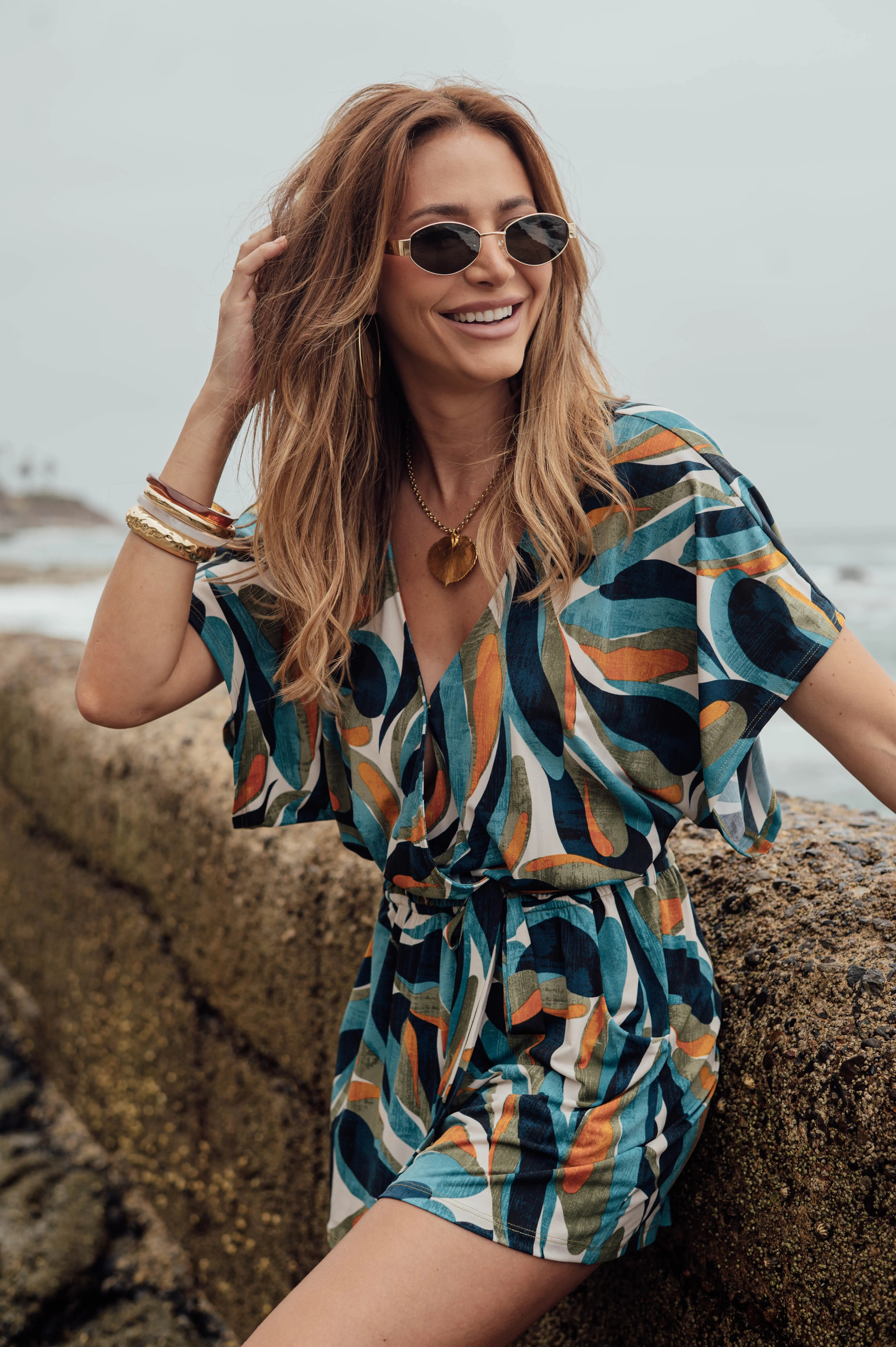 Aster Short Sleeve Open-Back Romper-BEST SELLER sold by Veronica M