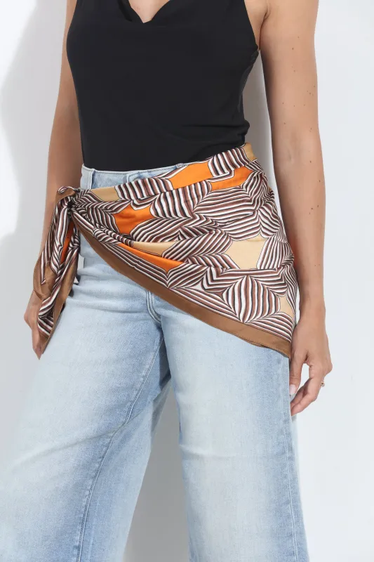 Geo Print Silky Scarf sold by Veronica M