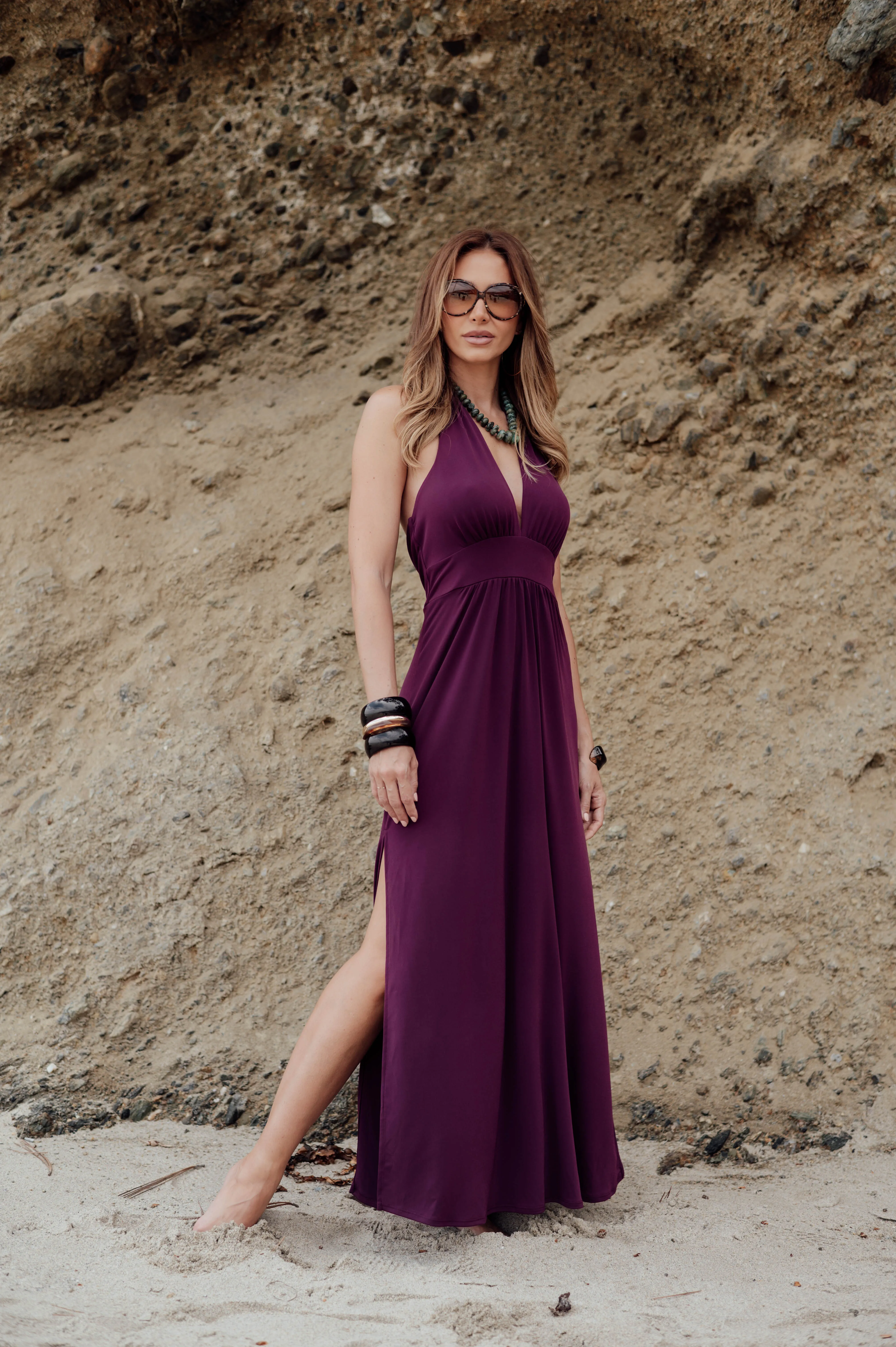 Eggplant Stretch Halter Maxi-BEST SELLER sold by Veronica M product image thumbnail 5