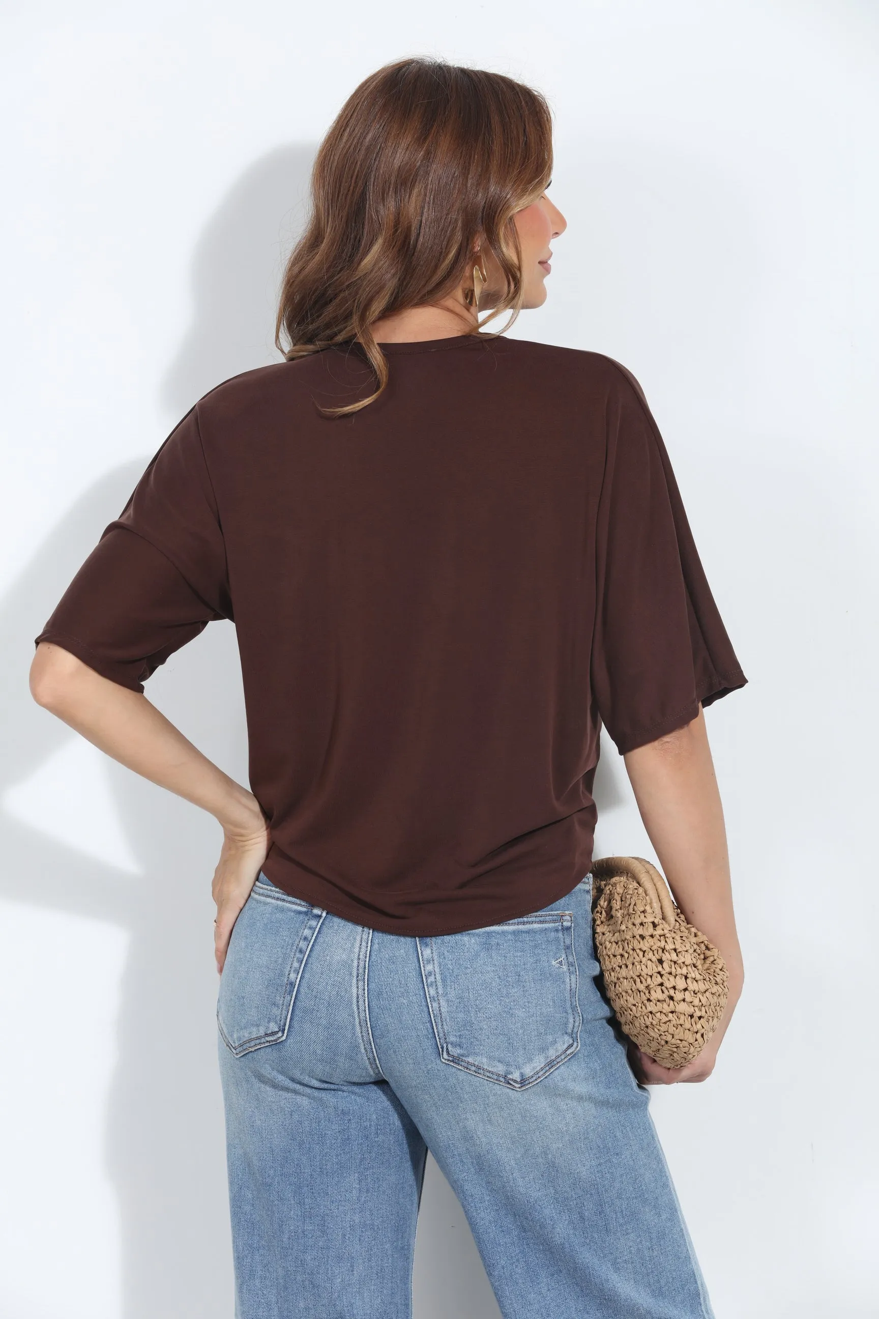 Cocoa Cupro Tie Tee-BEST SELLER sold by Veronica M product image thumbnail 2