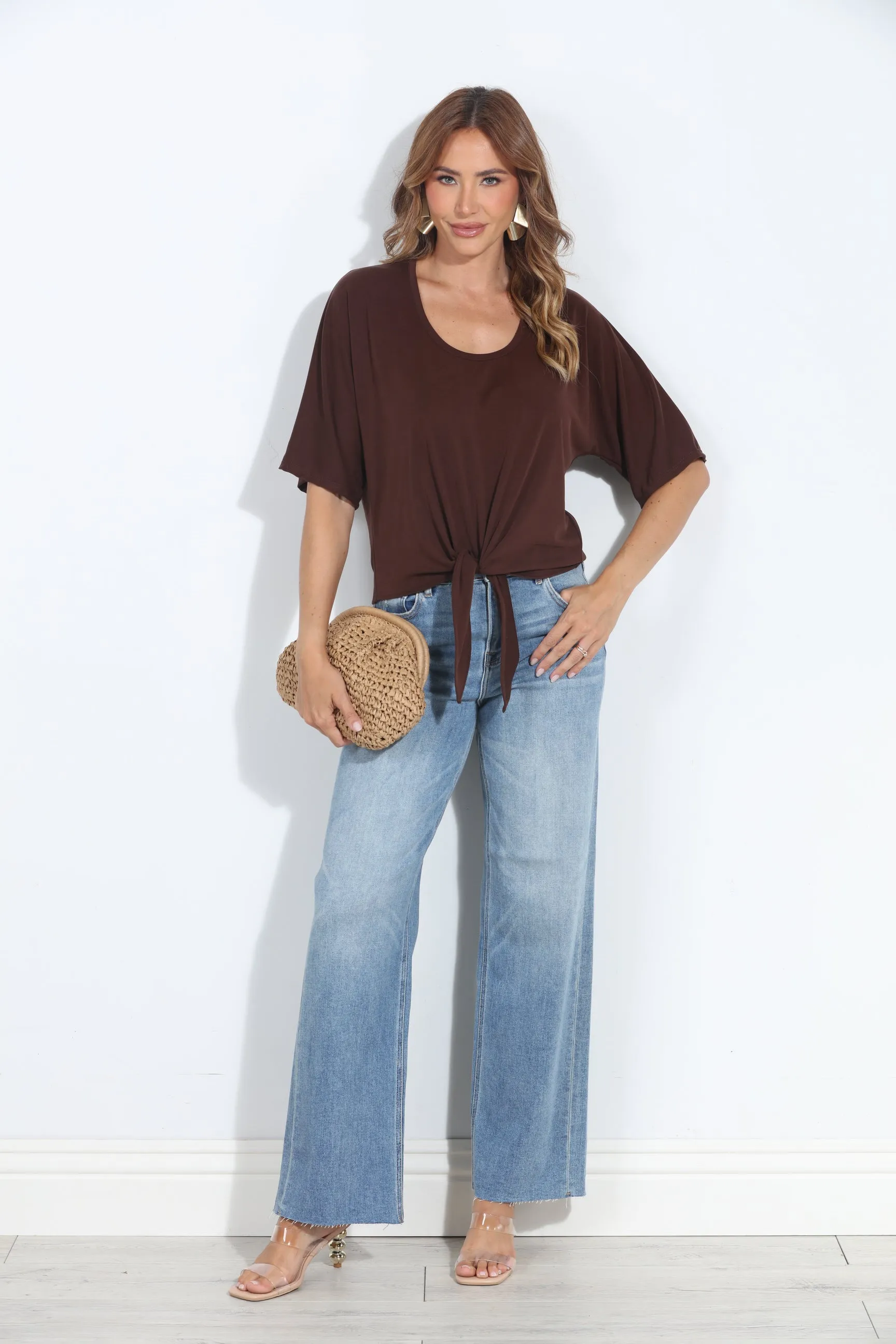 Cocoa Cupro Tie Tee-BEST SELLER sold by Veronica M product image thumbnail 4