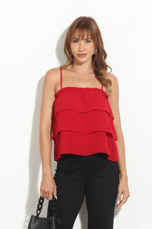 Merlot Chiffon Layer Tank sold by Veronica M