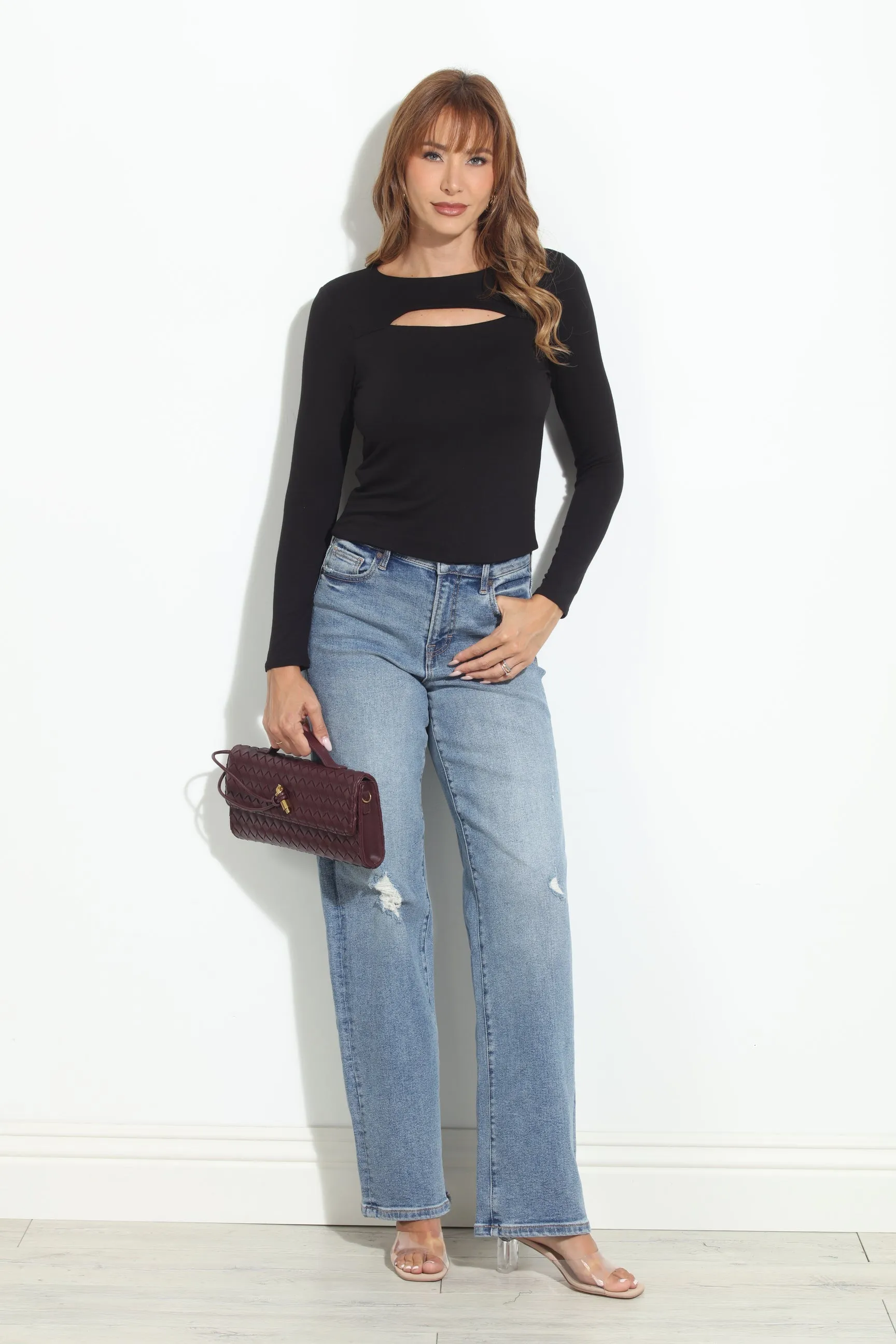 Black Long Sleeve Cut Out Top-BEST SELLER sold by Veronica M product image thumbnail 4