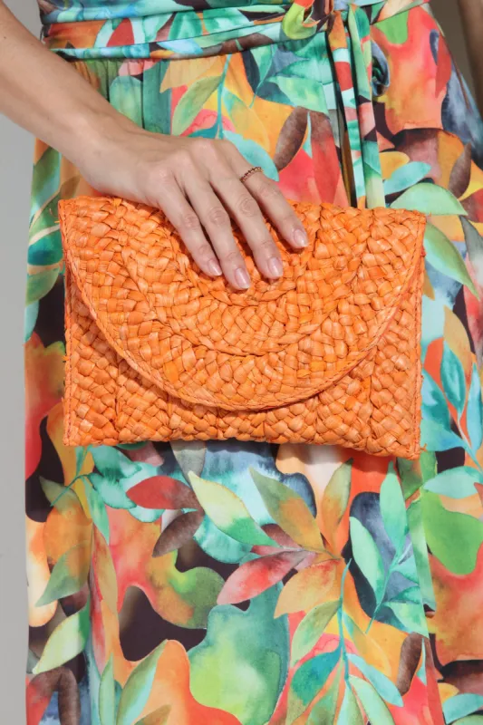 Orange Raffia Clutch-FINAL SALE sold by Veronica M