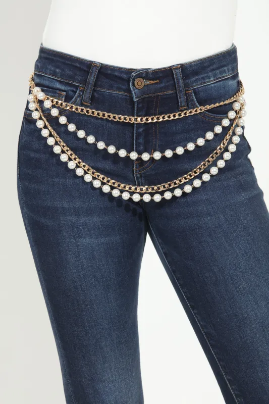 The Pearl Luxe Layered Chain Belt sold by Veronica M