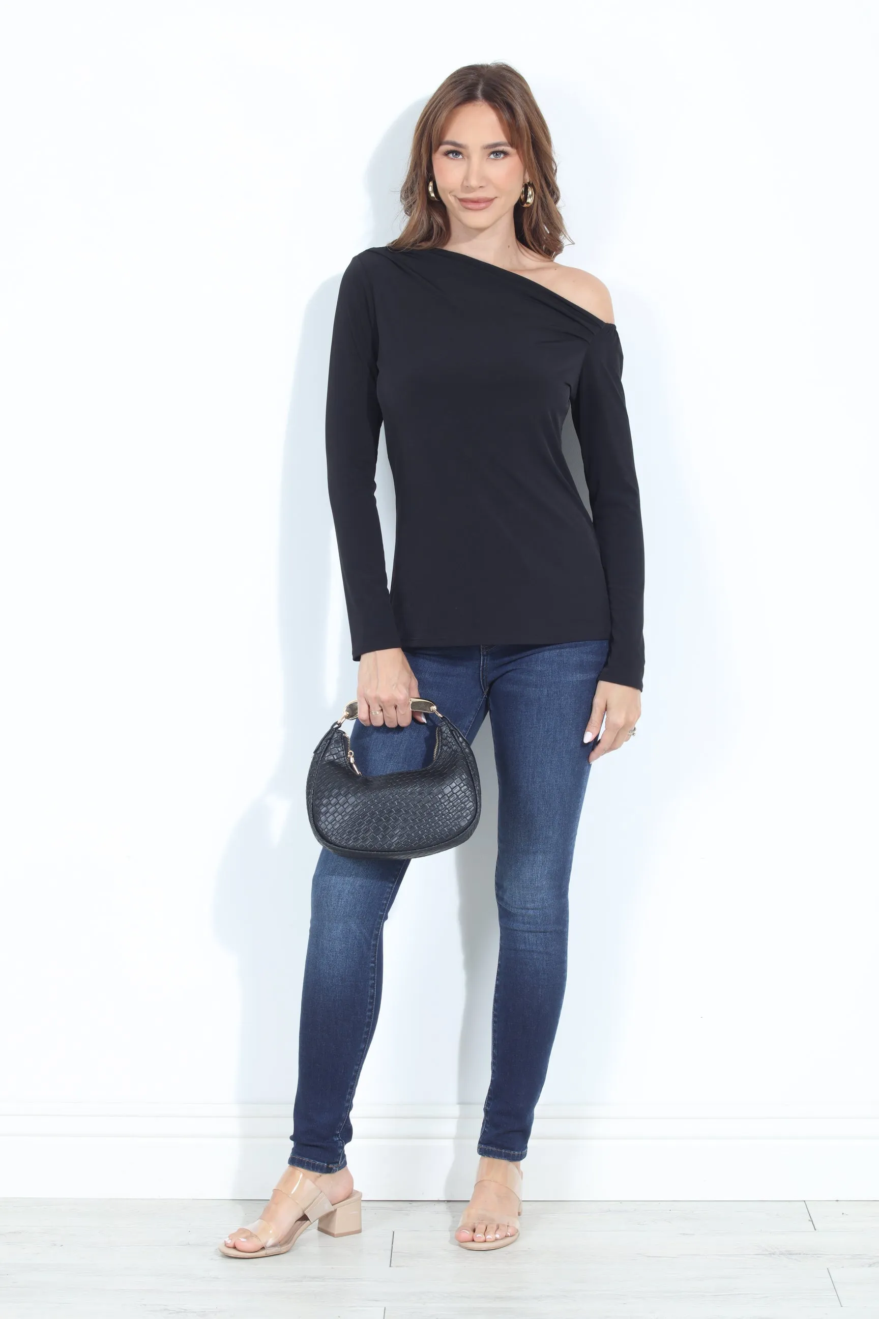 Black Asymmetrical Long Sleeve Top-BEST SELLER sold by Veronica M product image thumbnail 5