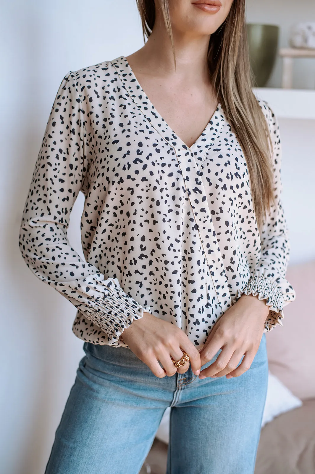 Chiara Surplice Top with Smocked Cuffs-FINAL SALE sold by Veronica M