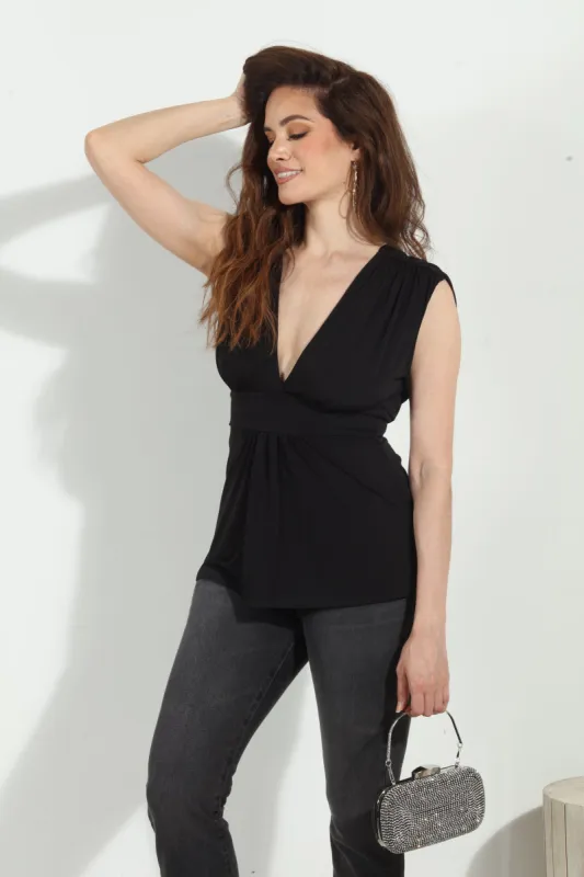 Black Deep V Tank-FINAL SALE sold by Veronica M