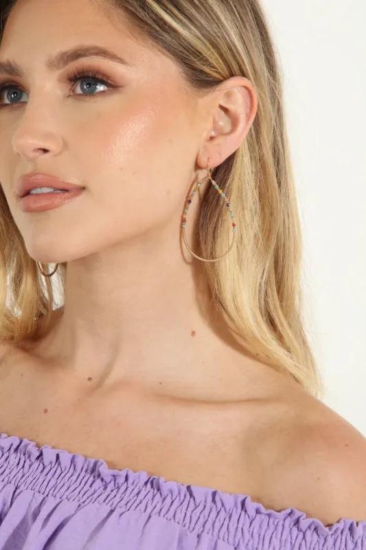 Multicolor Beaded Teardrop Earrings sold by Veronica M