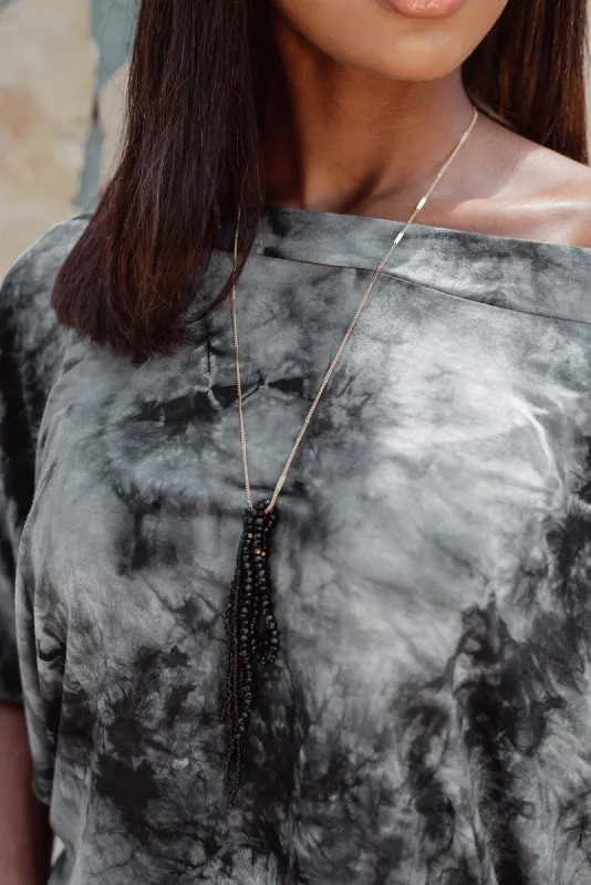 Black Beaded Long Necklace - FINAL SALE sold by Veronica M