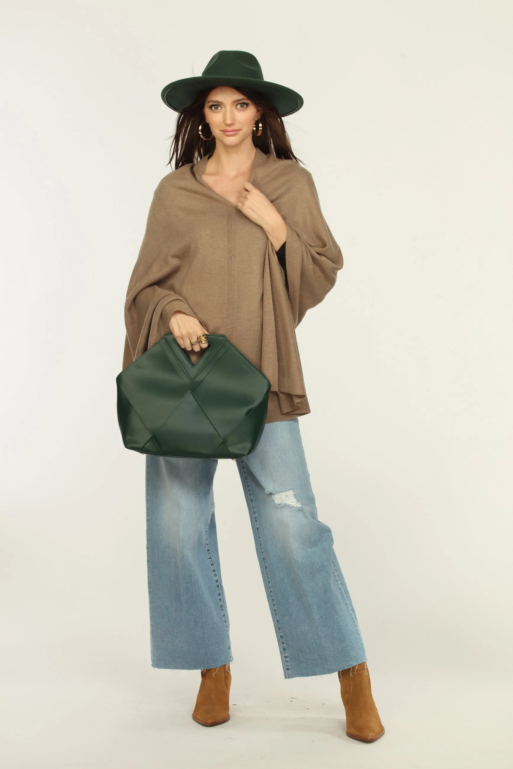 Tan Throw-On Poncho-BEST SELLER sold by Veronica M product image thumbnail 3