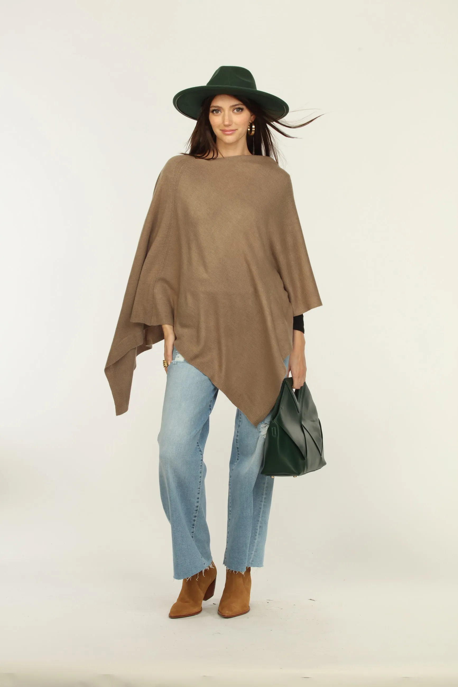 Tan Throw-On Poncho-BEST SELLER sold by Veronica M