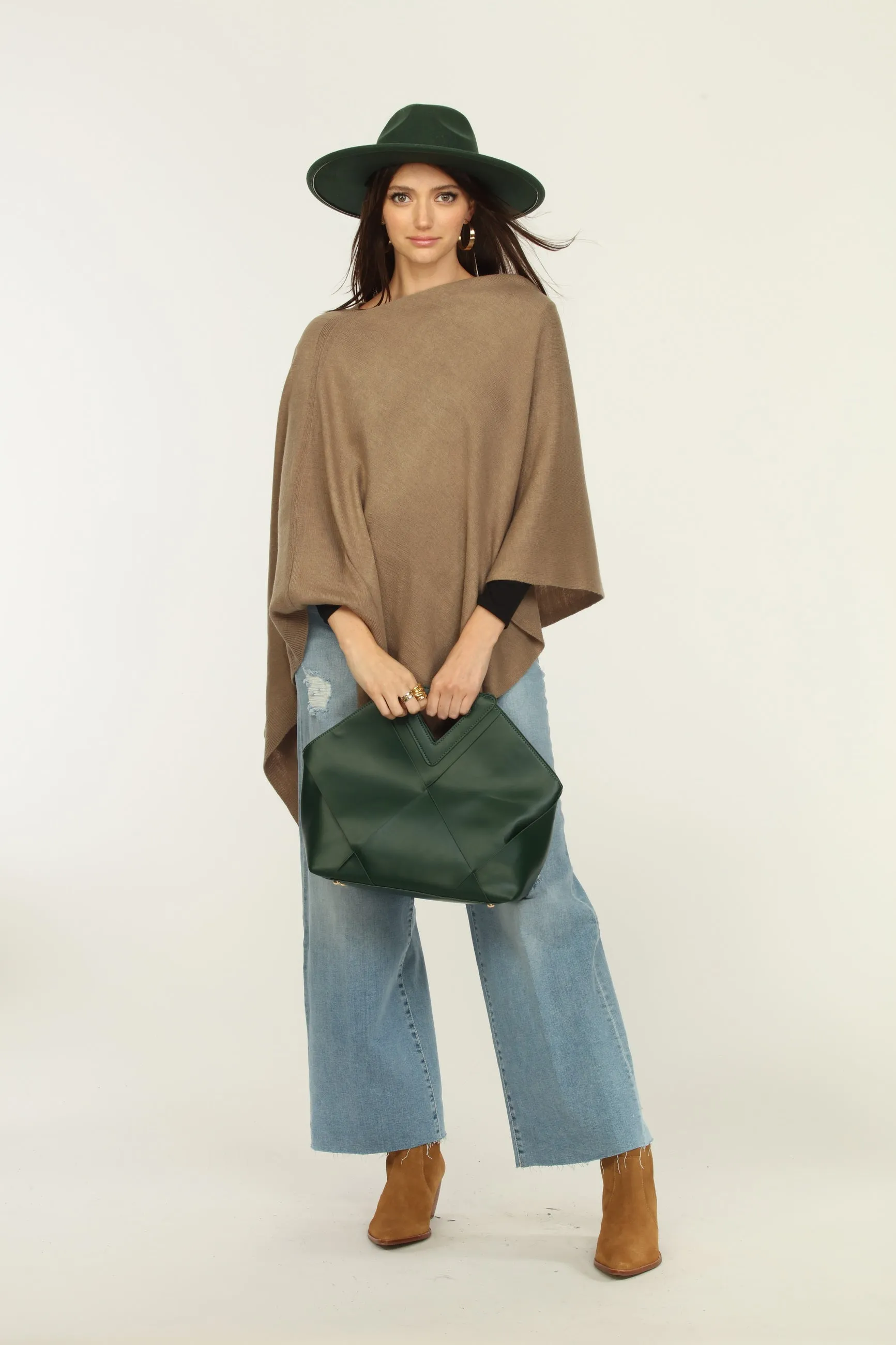 Tan Throw-On Poncho-BEST SELLER sold by Veronica M product image thumbnail 4