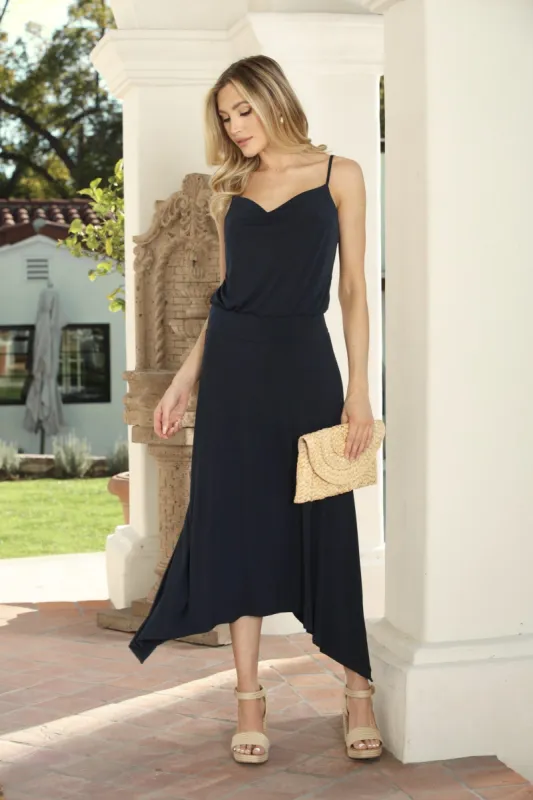 Black Stretch Cowl Midi Dress-BEST SELLER sold by Veronica M