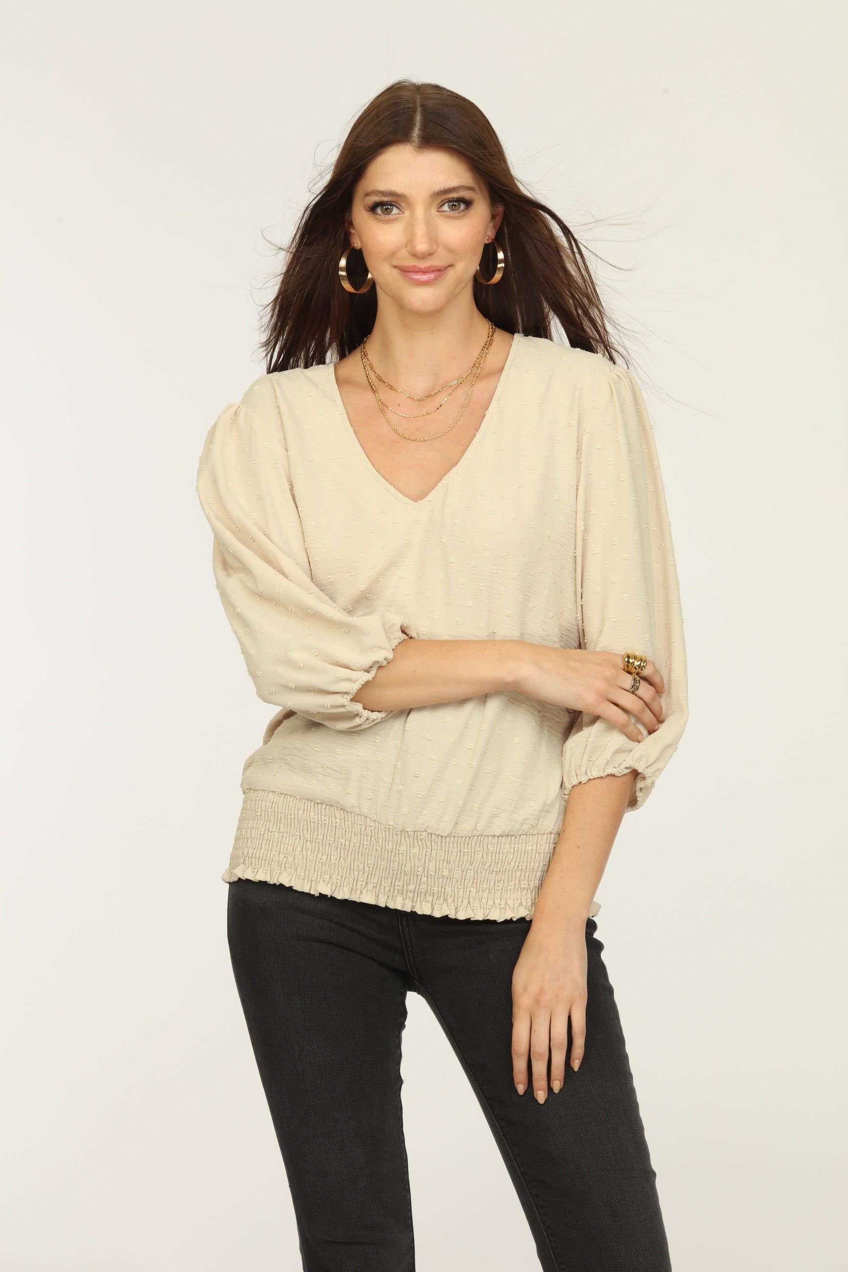 Tan Airflow V-Neck Top-FINAL SALE sold by Veronica M product image thumbnail 4