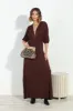 Dark Chocolate Puff Sleeve Maxi Dress-FINAL SALE sold by Veronica M