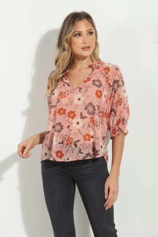 Georgia Split Neck Blouse-FINAL SALE sold by Veronica M