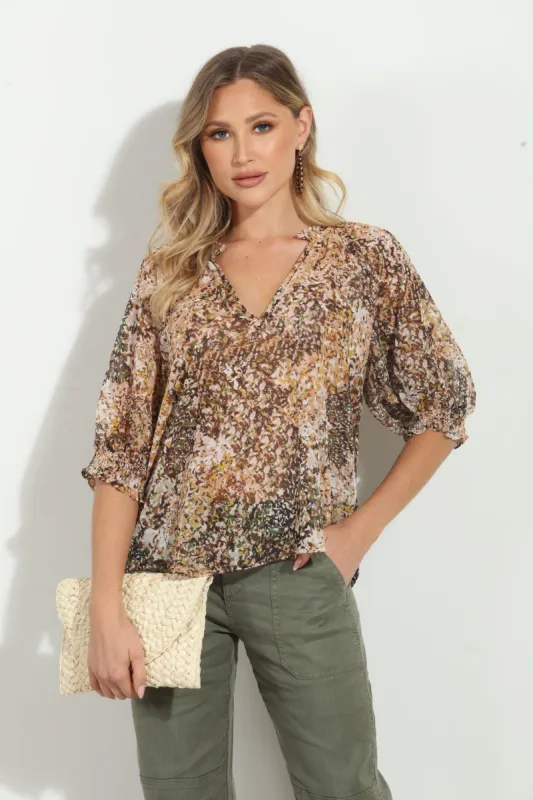 Karisa Split Neck Blouse-FINAL SALE sold by Veronica M