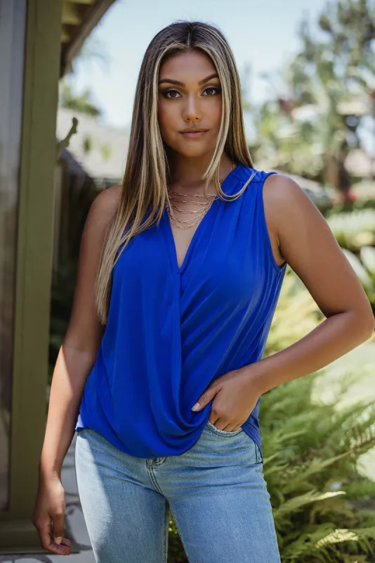 Royal Blue ITY Surplice Top - BEST SELLER sold by Veronica M