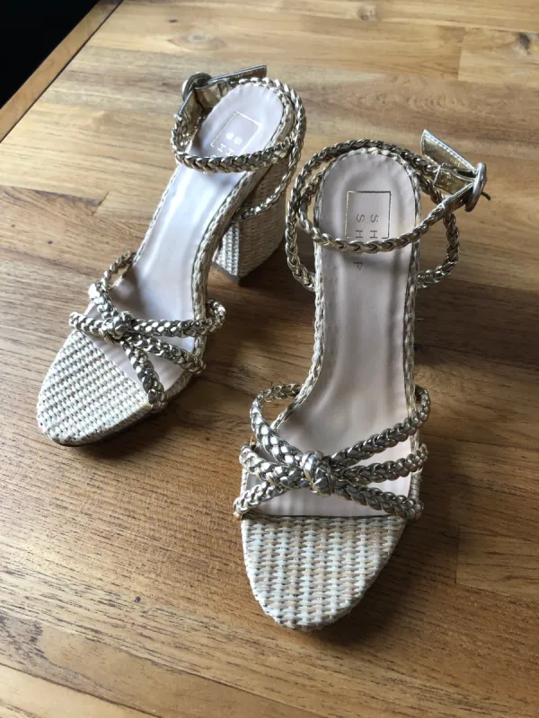 Gold Rope Chunky Heels-FINAL SALE sold by Veronica M