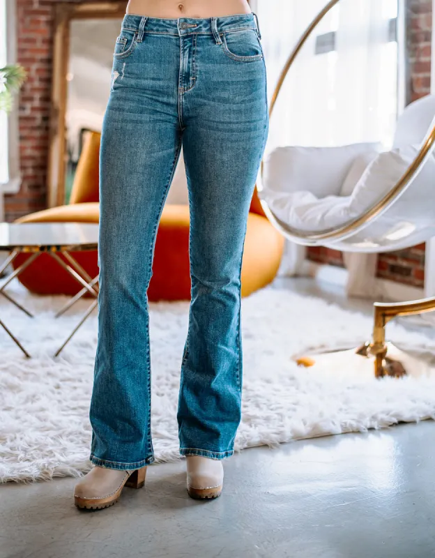 The Happi Flare Leg Jean - Medium Wash- FINAL SALE sold by Veronica M