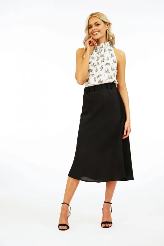 Black Satin Midi Skirt - FINAL SALE sold by Veronica M