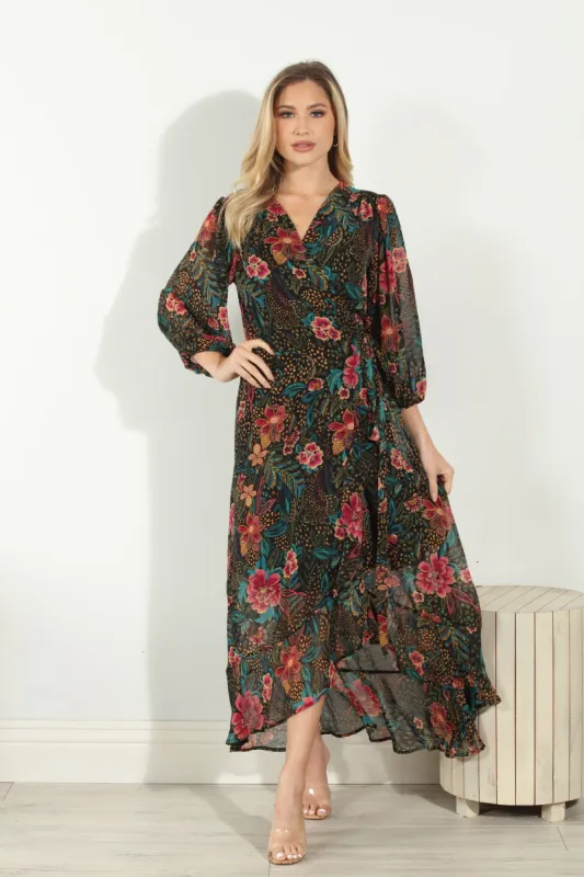Marani Chiffon Wrap Dress-FINAL SALE sold by Veronica M