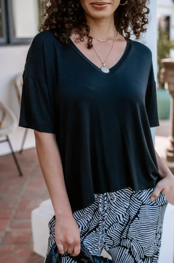 Black Boxy Crop Tee-FINAL SALE sold by Veronica M