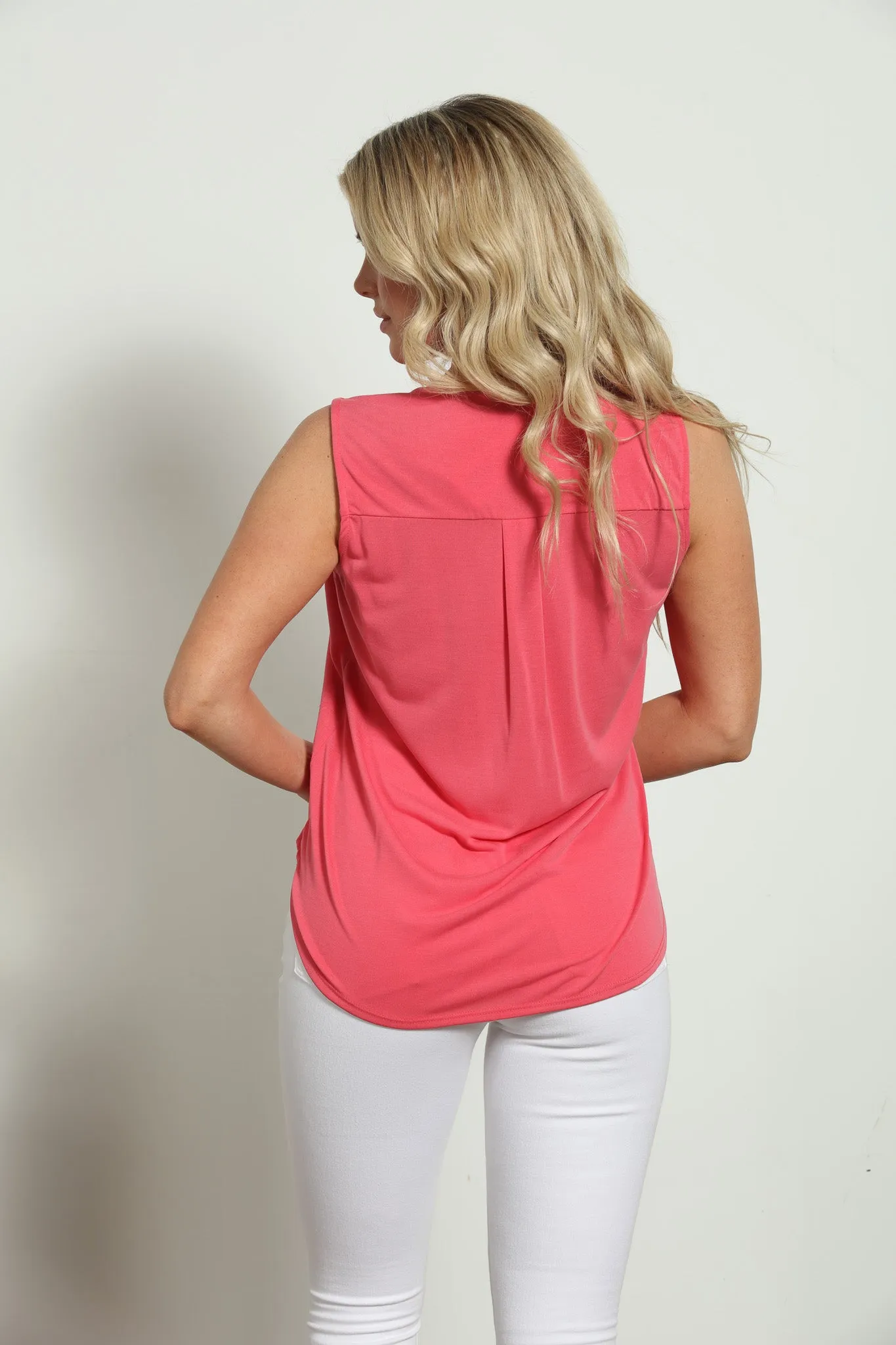 The Everyday Cupro Surplice Tank Coral-BEST SELLER sold by Veronica M product image thumbnail 2