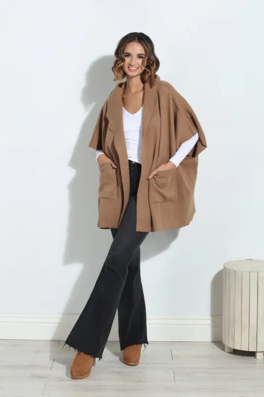 Camel Cozy Hooded Poncho-FINAL SALE sold by Veronica M