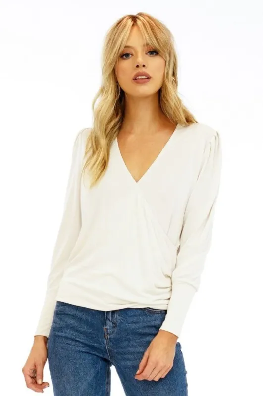 Vanilla Cupro Cross Over Top-FINAL SALE sold by Veronica M