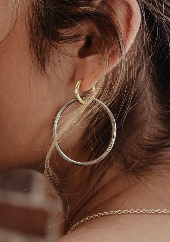 Kiana Two-Tone Hoop Earrings-FINAL SALE sold by Veronica M