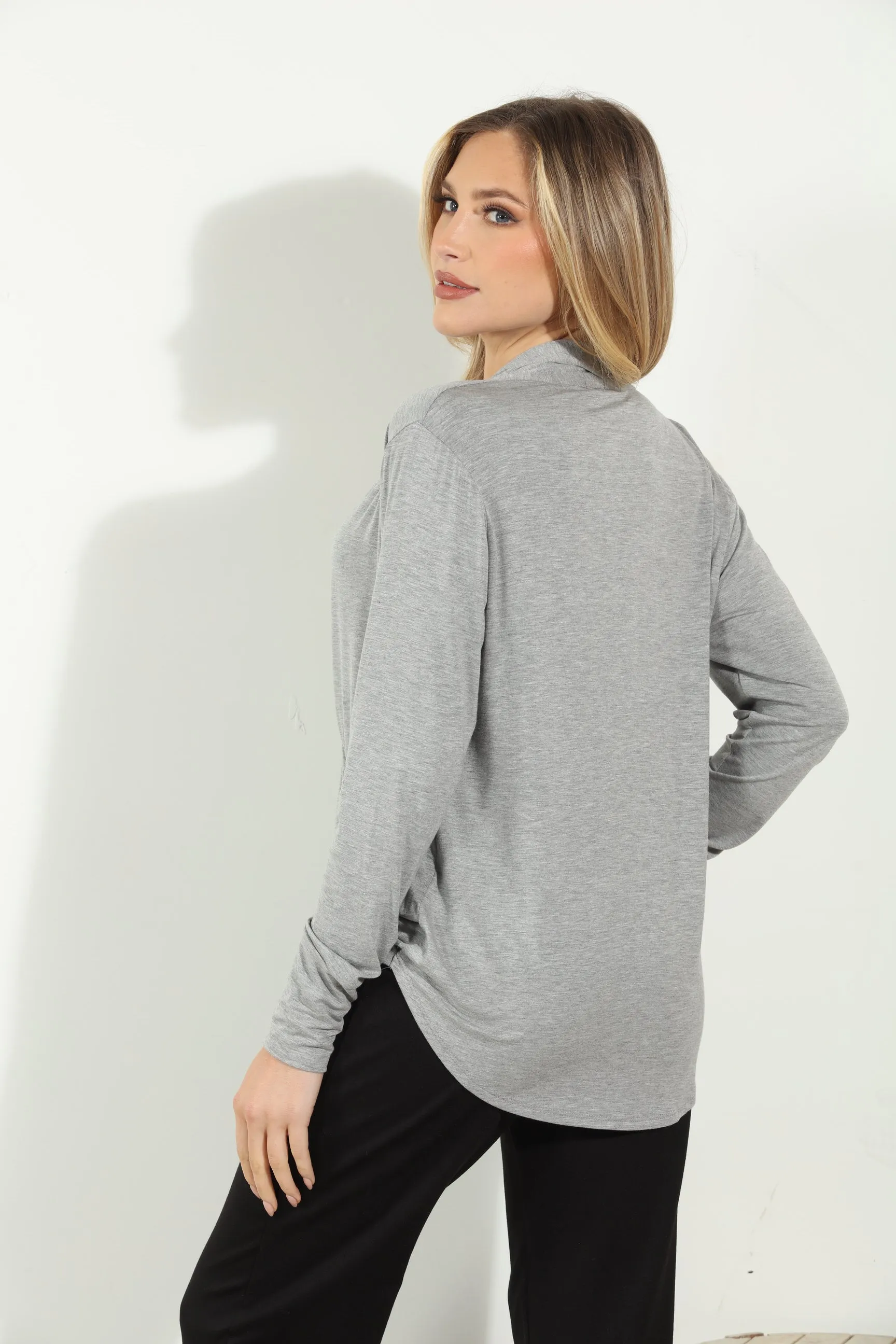 Heather Cupro Draped Surplice Top-FINAL SALE sold by Veronica M product image thumbnail 2